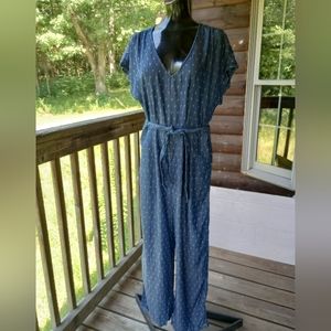 Velvet Heart Romper Pantsuit Belted Cap Sleeve Med NWT